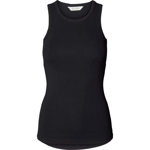 GAI + LISVA ALBERTE COTTON 1X1 RIB TOP BLACK